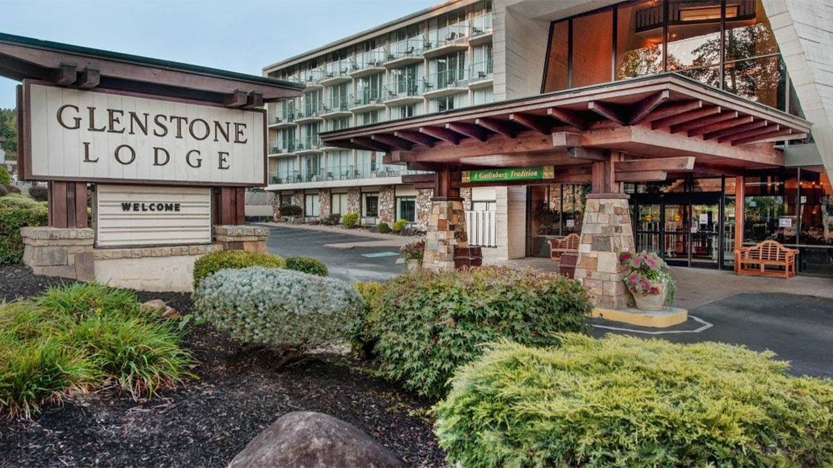 Exterior ground view of the Glenstone Lodge in Gatlinburg, Tennessee, USA