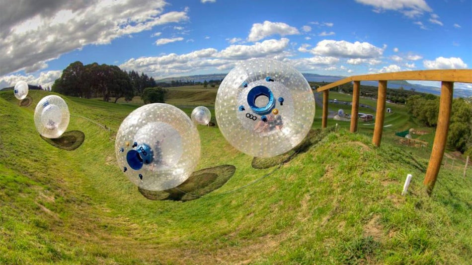 Zorb Park and Zorb Rolling Down a Hill - Gatlinburg, Tennessee, USA
