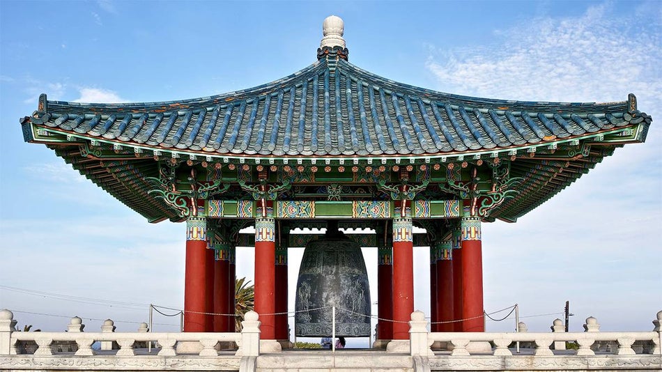 Exterior view of the Korean Bell of Friendship - Los Angeles, California, USA