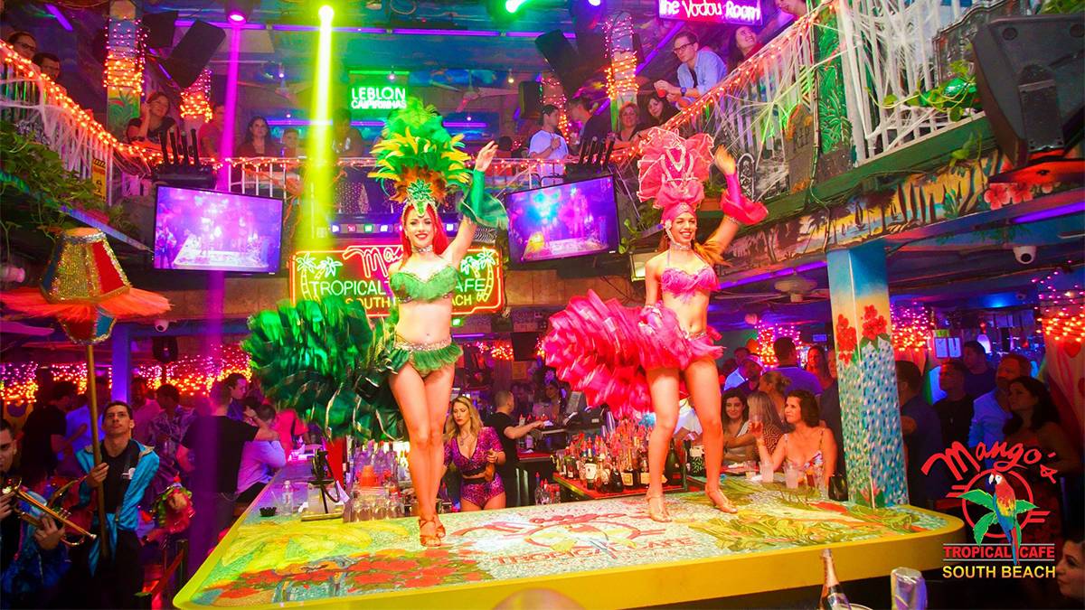 performers on stage at mango's tropical cafe nightclub in miami florida