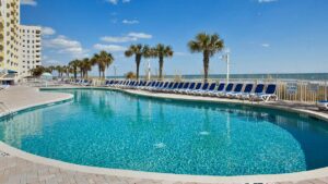view of exterior outdoor pool at Bay Watch Resort & Conference Center in Myrtle Beach South Carolina USA