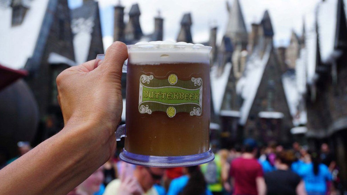 Close up of Harry Potter's Butter Beer mug at Universal Studios in Orlando, Florida, USA
