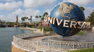 close up of universal studios globe in orlando florida usa