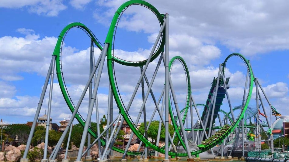 Incredible Hulk Roller Coaster at Islands of Adventure at Universal Studios Orlando - Orlando, FL USA
