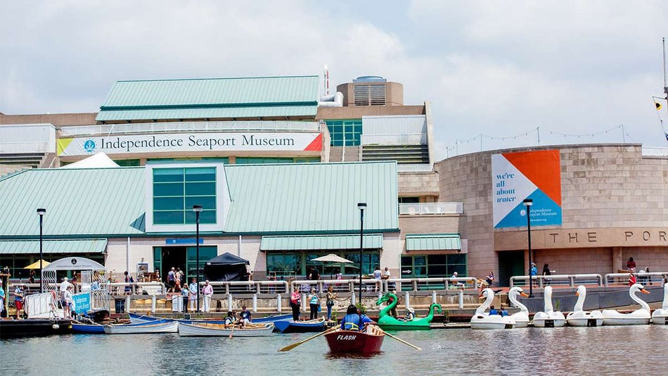 ground view of the Indpendence seaport musuem