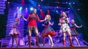 Performers on stage at Country Tonite's Christmas show in Pigeon Forge, Tennessee, USA