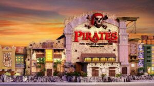 exterior view of Pirates Voyage dinner and show in Pigeon Forge, Tennessee, USA