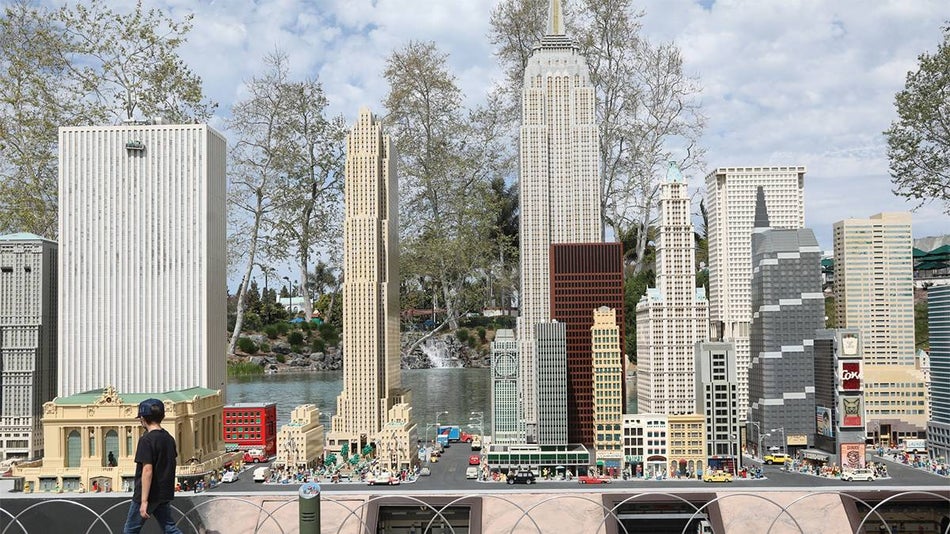 LEGOLAND California Miniland NYC city scape on a sunny day in San Diego, California, USA