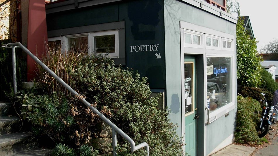 Exterior view of Open Books: A Poetry Emporium in Seattle, Washington, USA