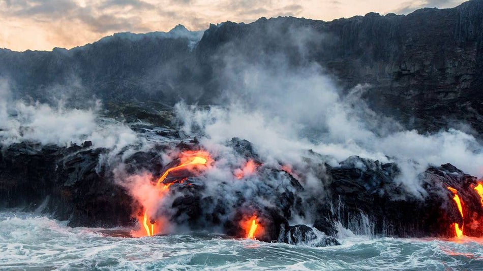 Lava flowing on the Big Island Hawaii
