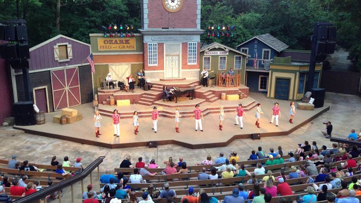 live performers on stage at Southern Gospel Picnic in Silver Dollar City in Branson, Missouri, USA