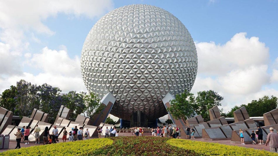 close up view of Spaceship Earth at Walt Disney World's Epcot in Orlando, Florida, USA