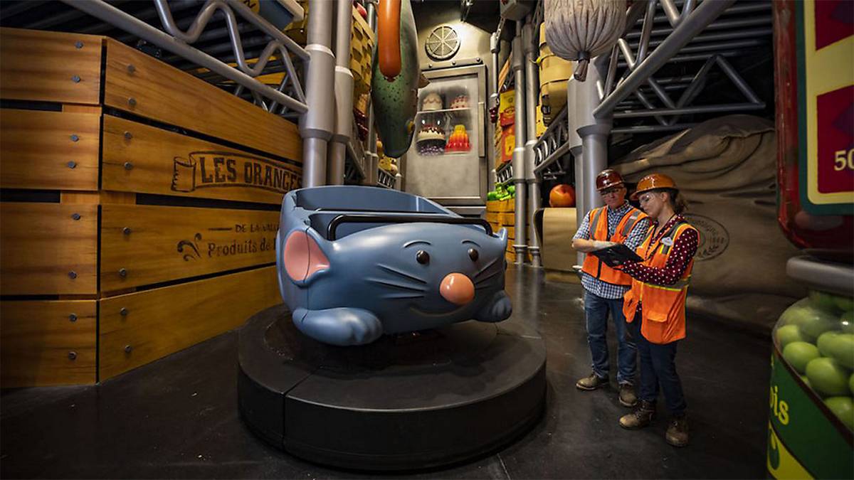 close up of Remy's Ratatouille Adventure in Walt Disney World in Orlando, Florida, USA