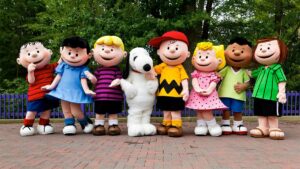 Charlie Brown characters at Kings Dominion in Williamsburg, Virginia, USA