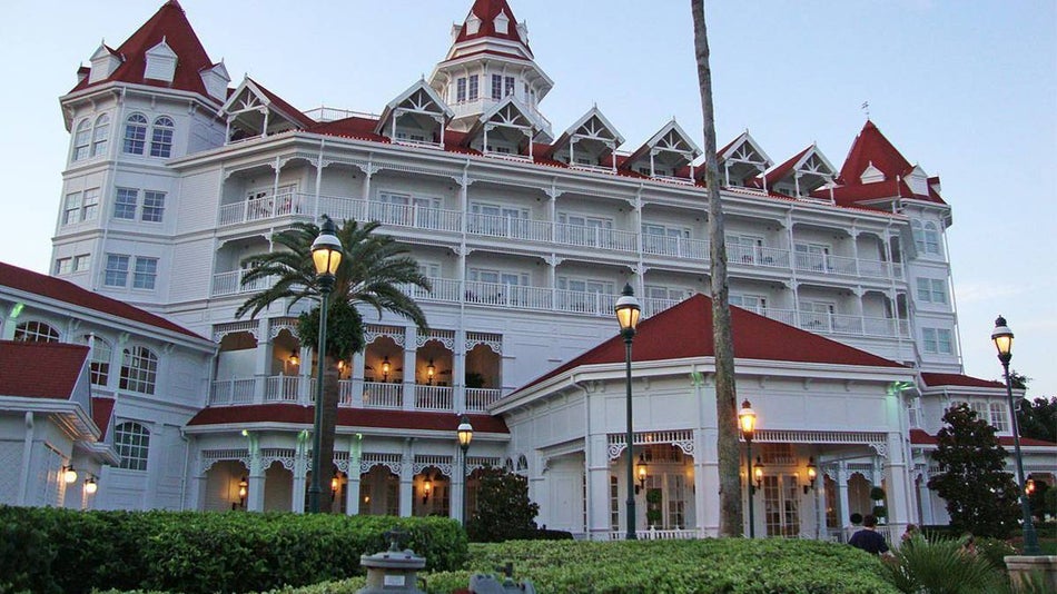 exterior view of Disney's Grand Floridian Resort & Spa at twilight in Orlando, Florida, USA