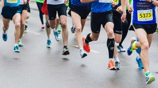 close up of people running