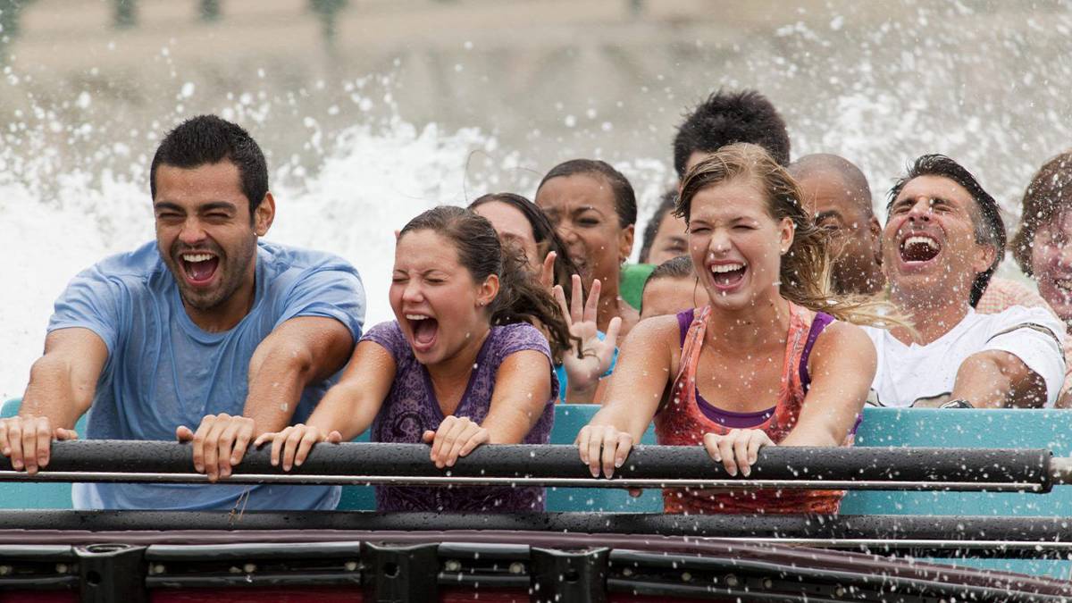 Guests take the plunge and cool off after they Escape from Pompeii at Busch Gardens Williamsburg