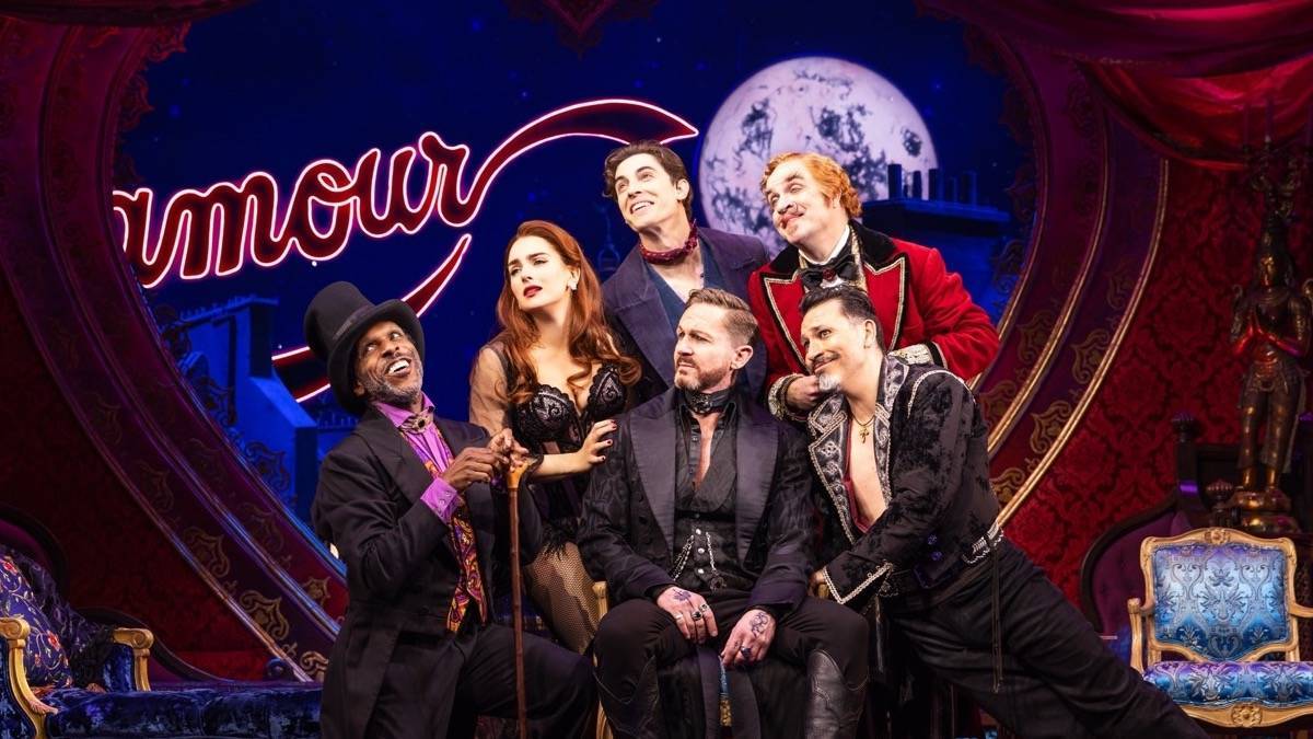 Cast members of Moulin Rouge Musical on stage