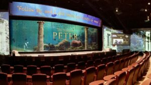 Wide shot of the auditorium inside Biblical Times Theater