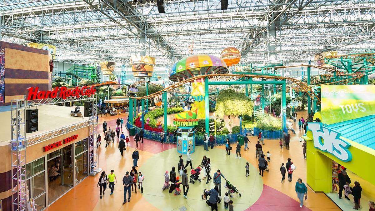 Aerial shot of indoors theme park