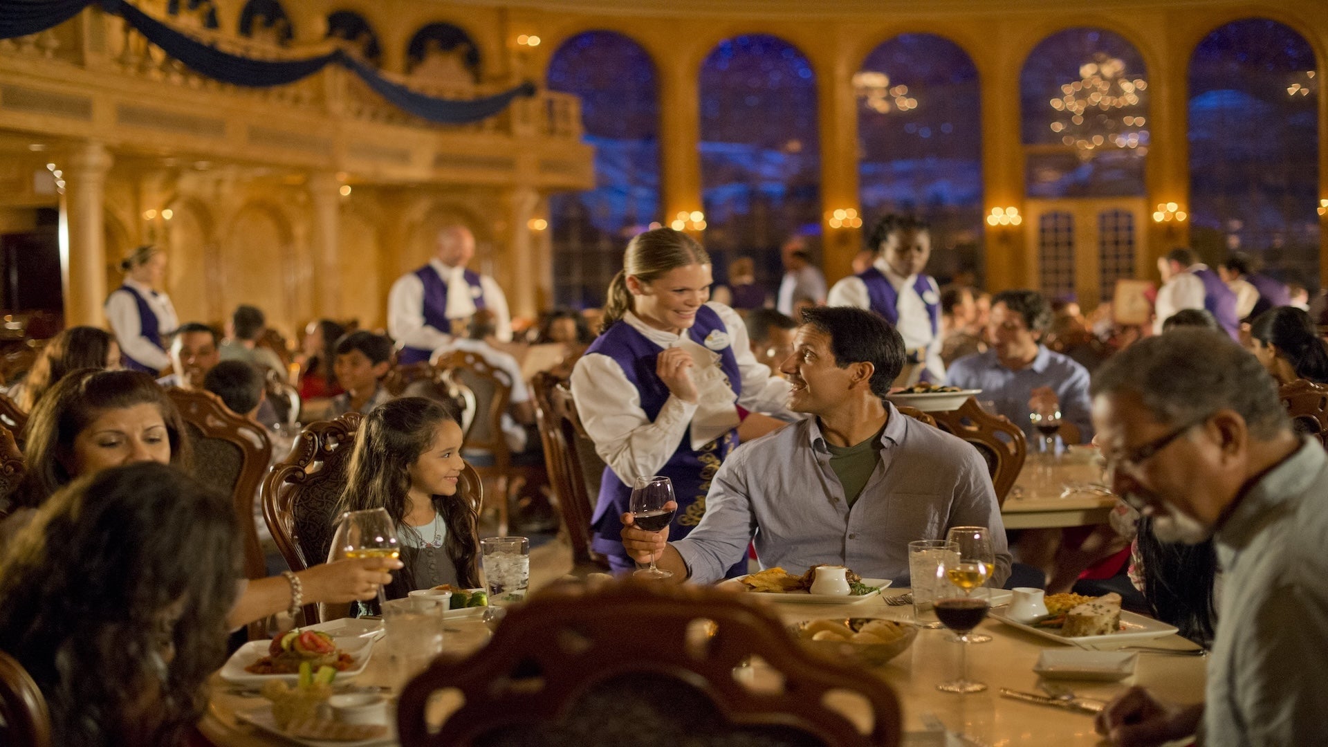 hospitality at Be Our Guest Restaurant Magic Kingdom