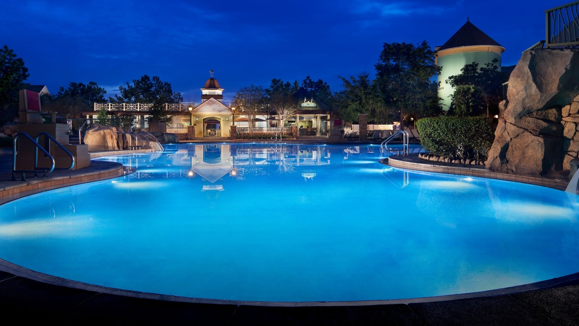 night pool at Disney Saratoga Springs