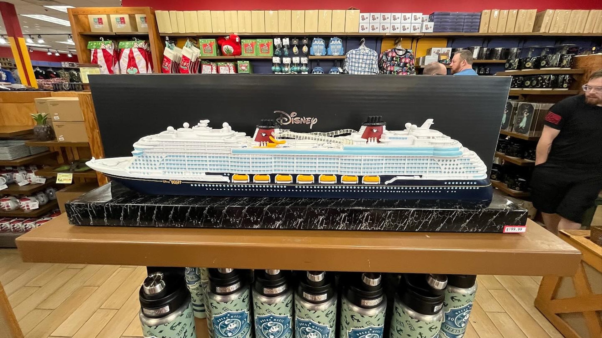 a big Disney boat toy display at Disney Character Warehouse in Orlando