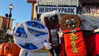 hershey, reese's chocolates in halloween costumes