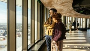 couple sightseeing at The Vue