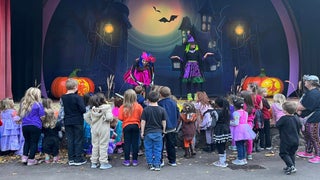 Halloween stage play with kids