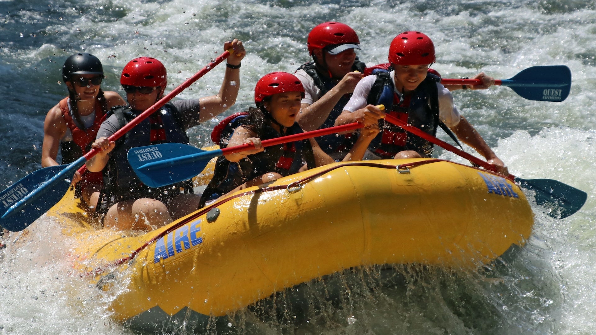 rafting in action