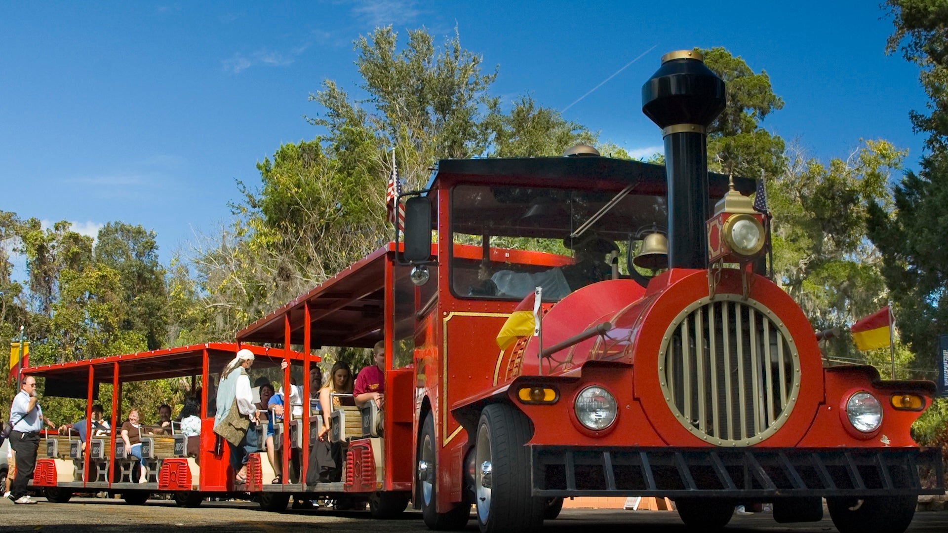 Front View of Ripley’s Red Train Tours