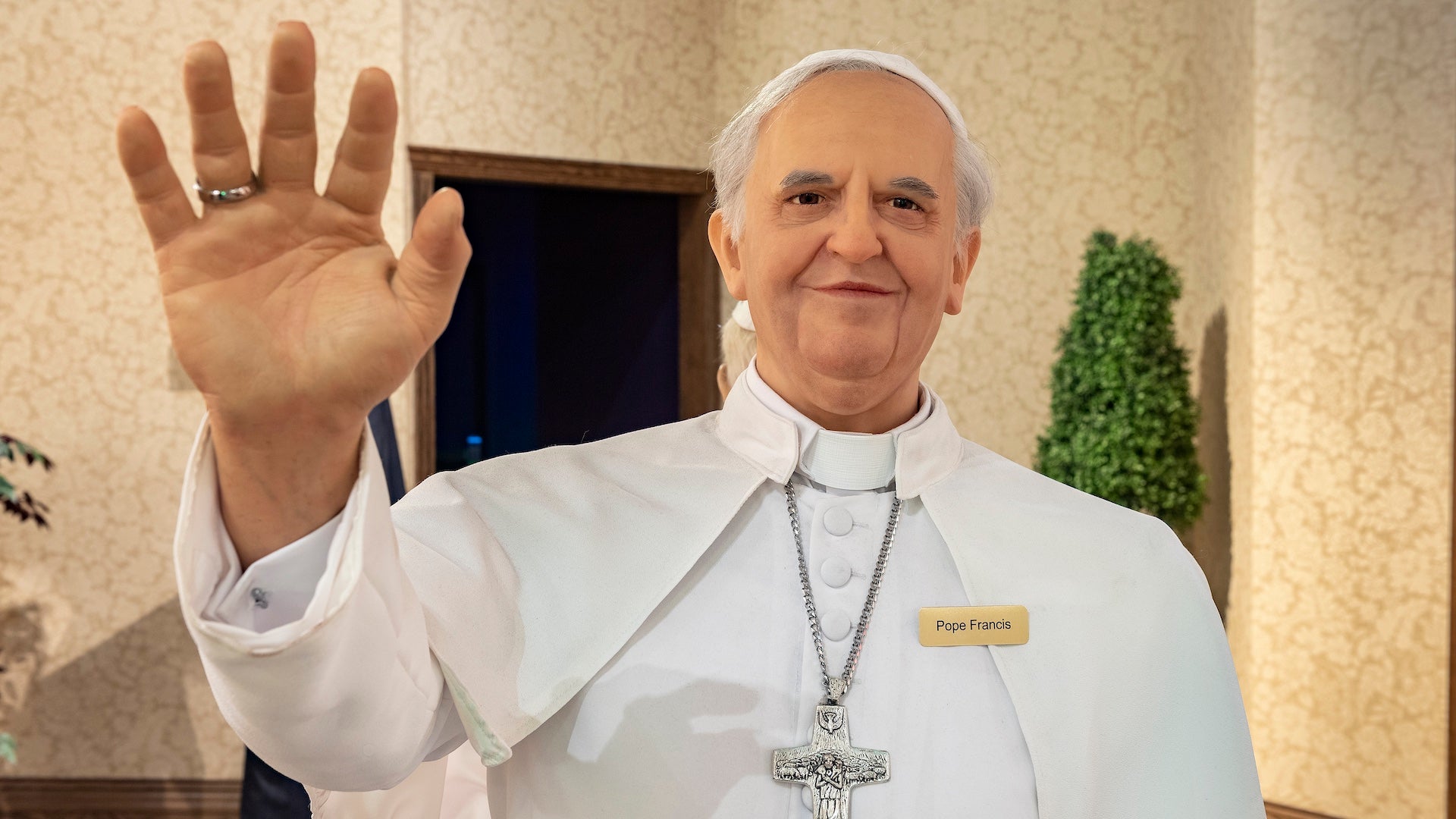 Wax figure of Pope Francis