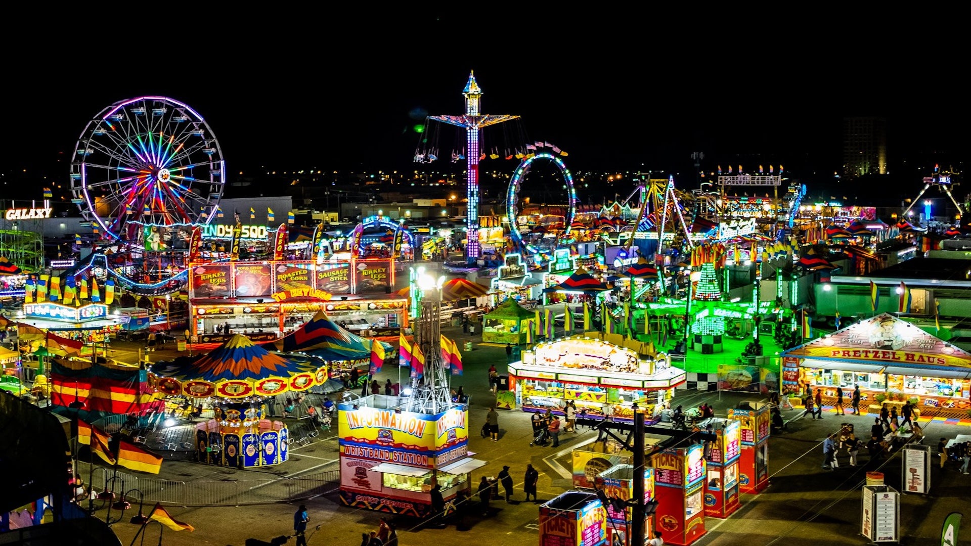 aerial view night at New Mexico State Fair