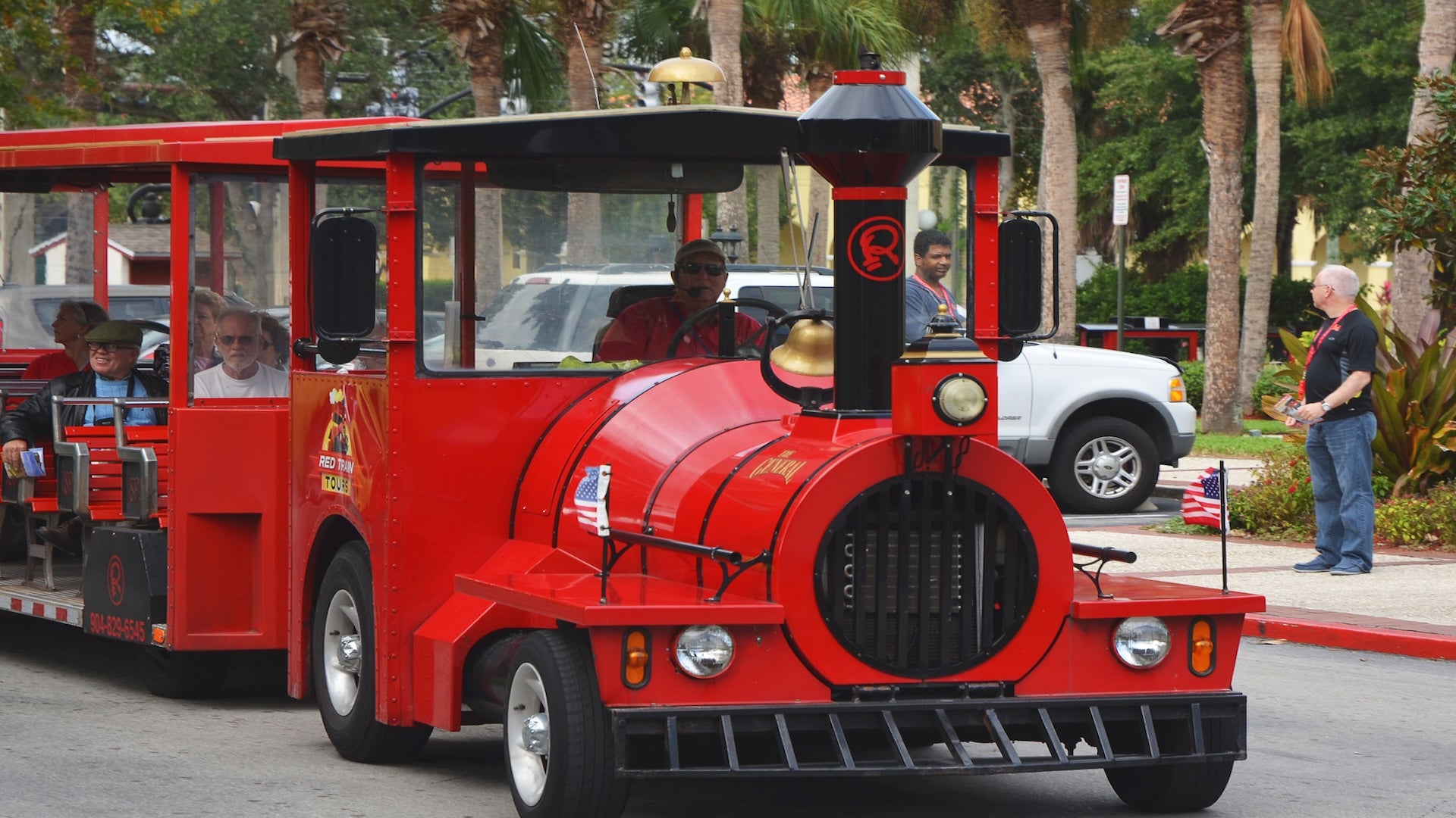 Side View of Ripley’s Red Train Tours