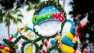 Entrance sign for Grinchmas at Universal Orlando, FL