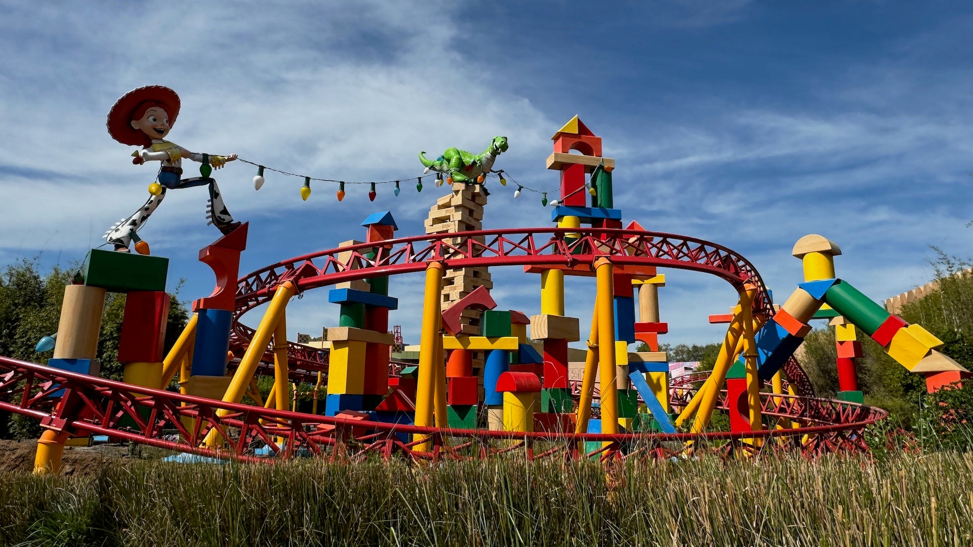 Toy story themed roller coaster at Disney World