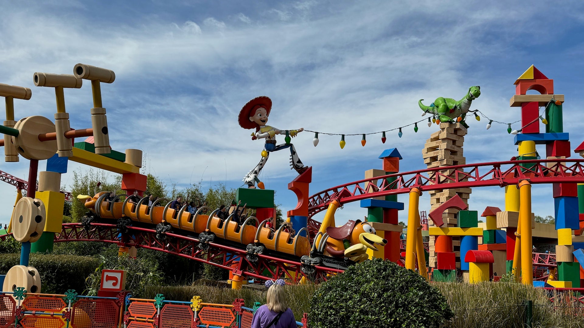 Toy story themed roller coaster at Disney World