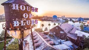 house of blues signage, view of disney springs resort at the back