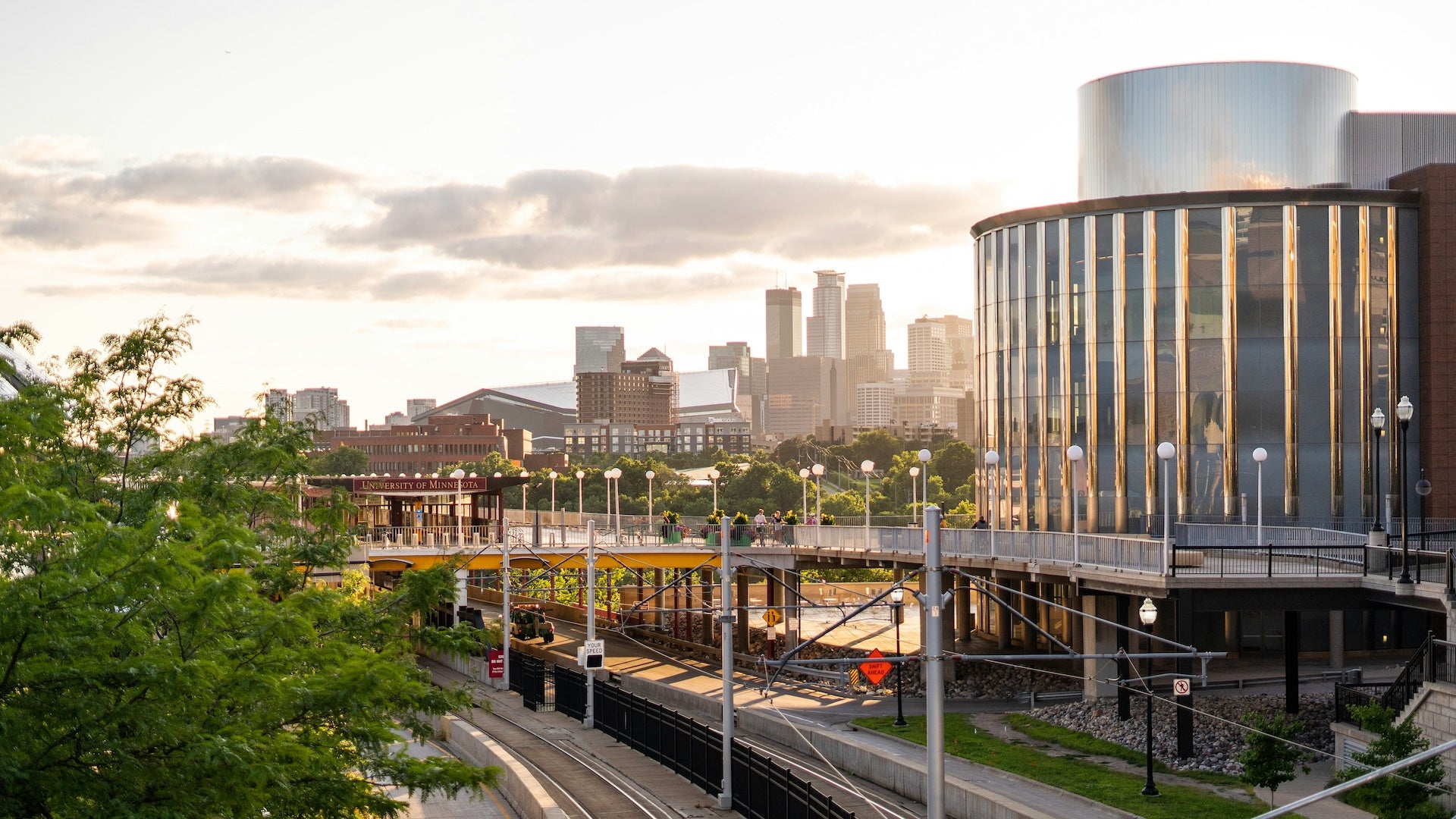 Shot of downtown at dusk