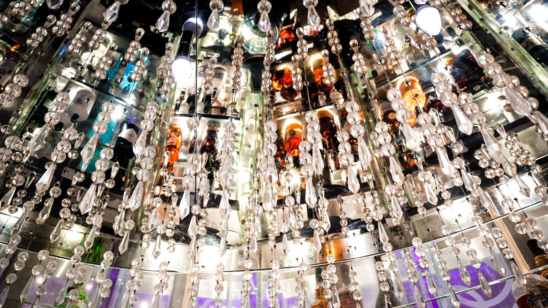 Crystals hanging from the ceiling