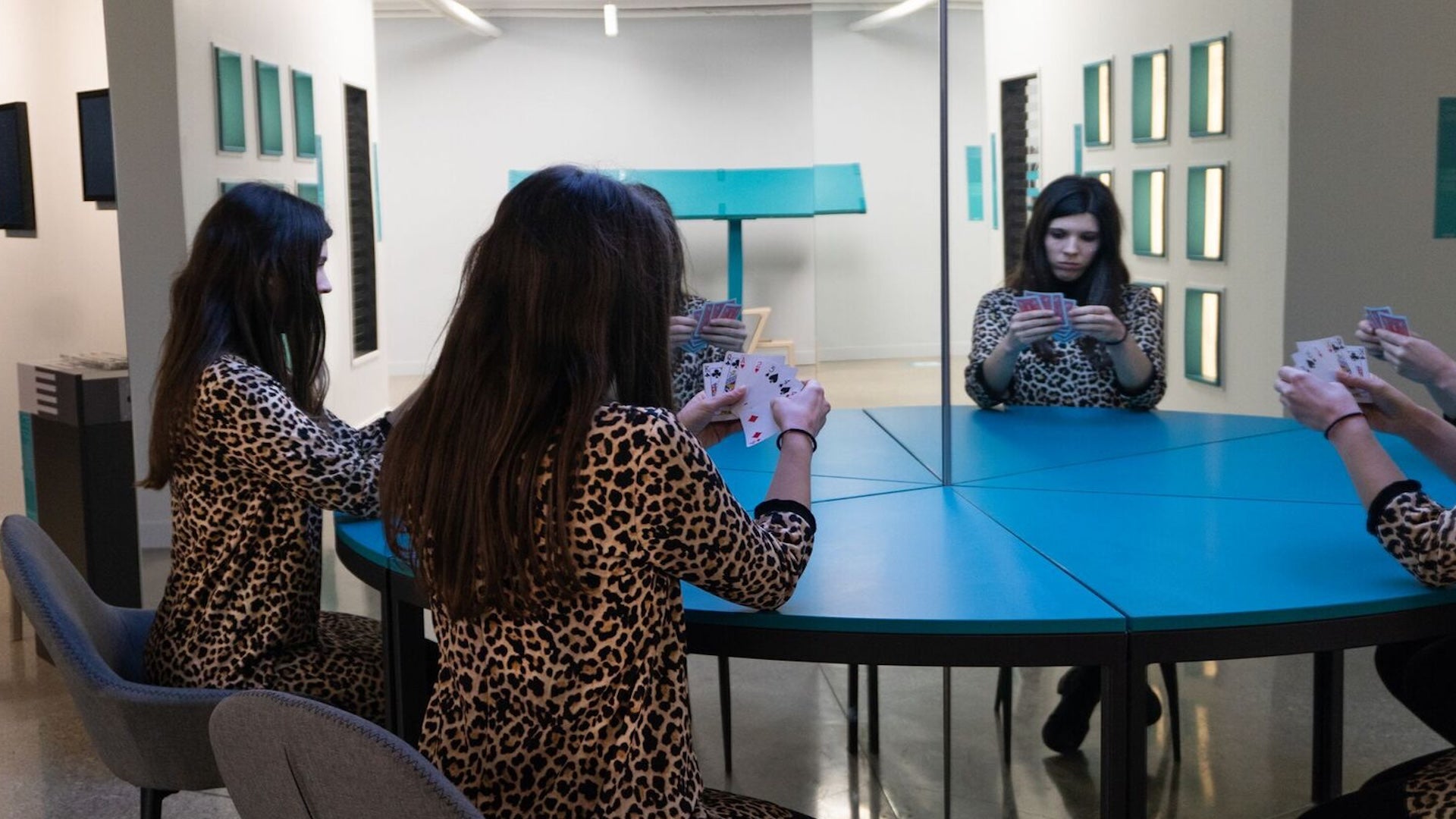 girl with her mirror reflections