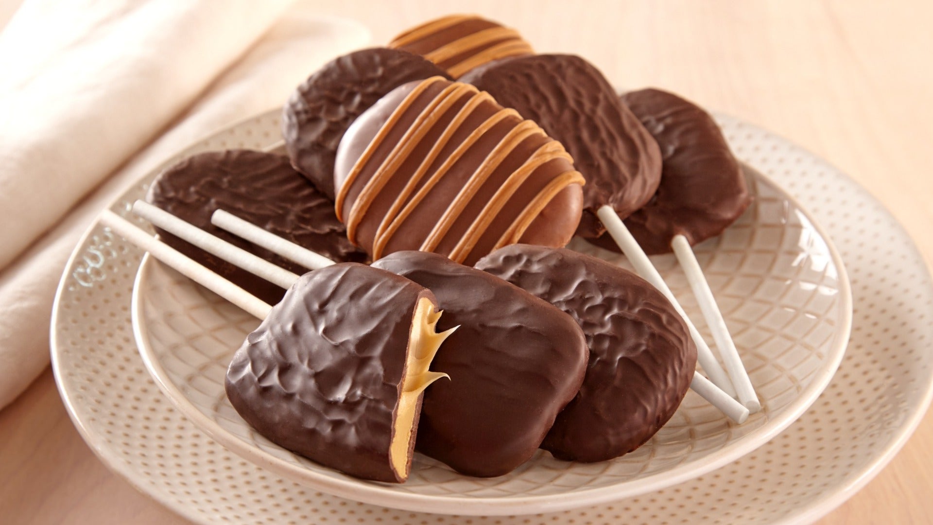 dark chocolate saltwater taffy served on a plate