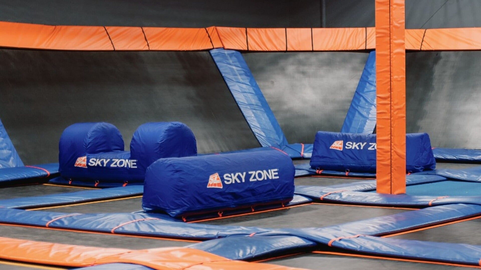 trampoline park with jump areas