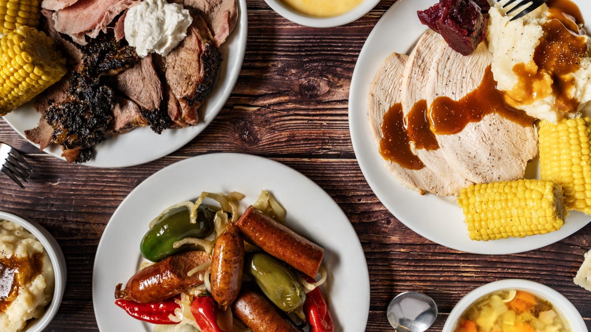 assorted food served on a table