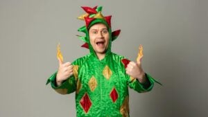 performer in a dragon costume