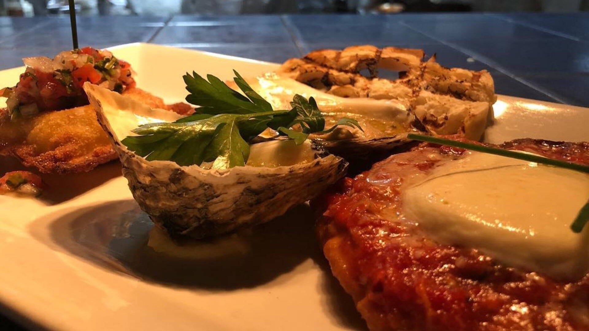 oysters served on a plate