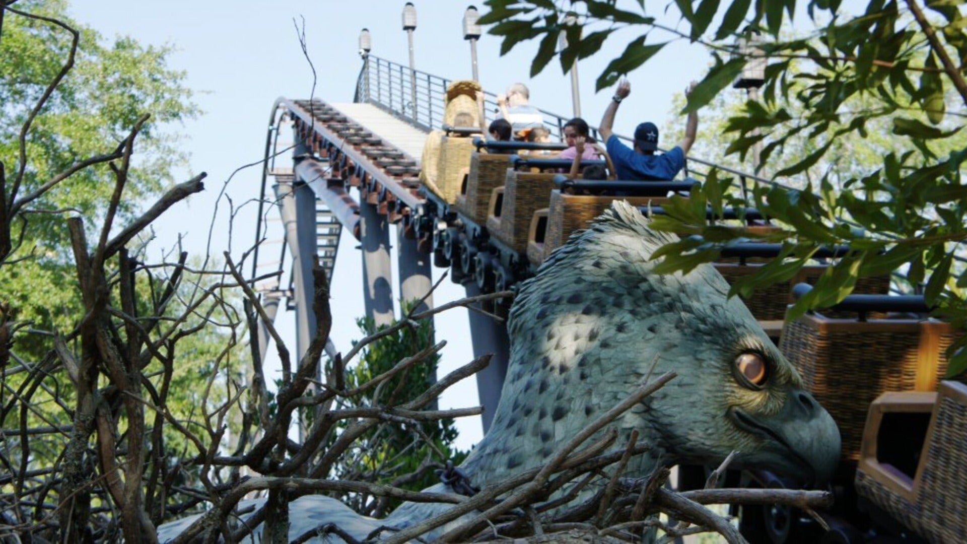 roller coaster ride with a hippogriff, harry potter