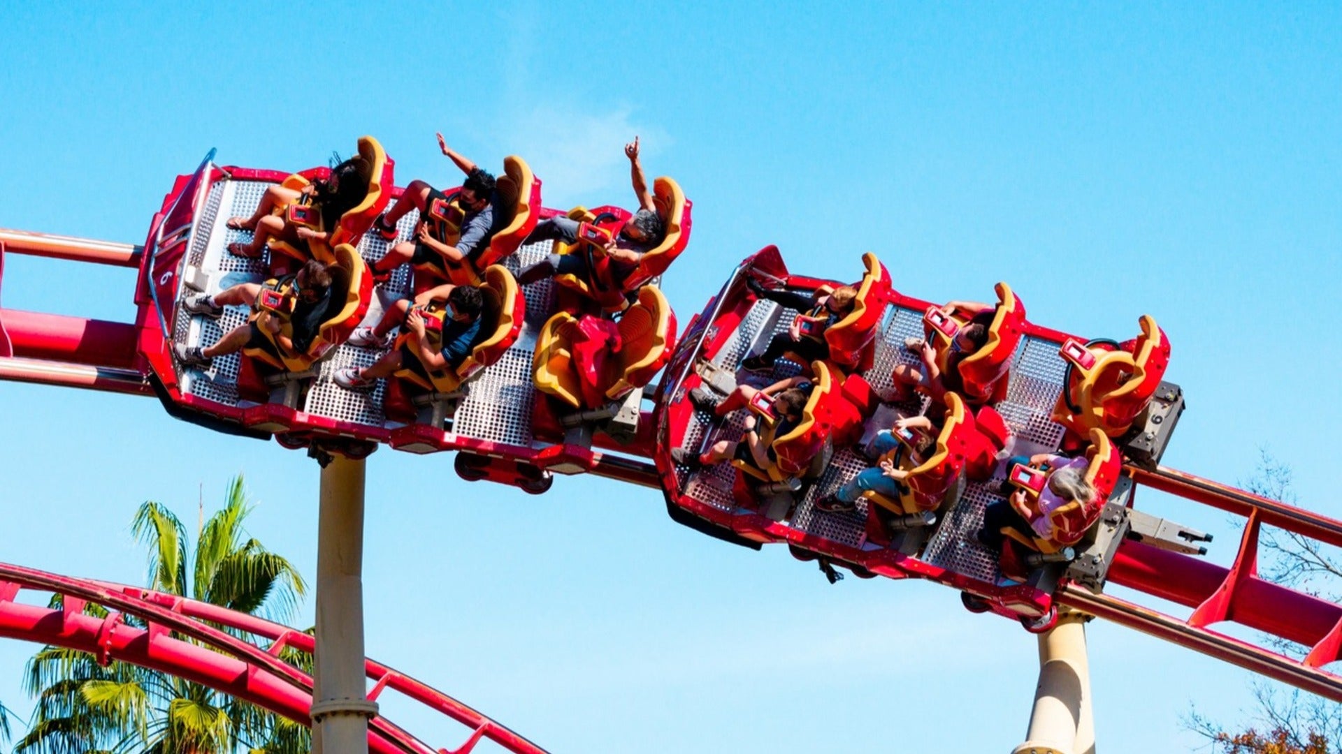 people riding a roller coaster