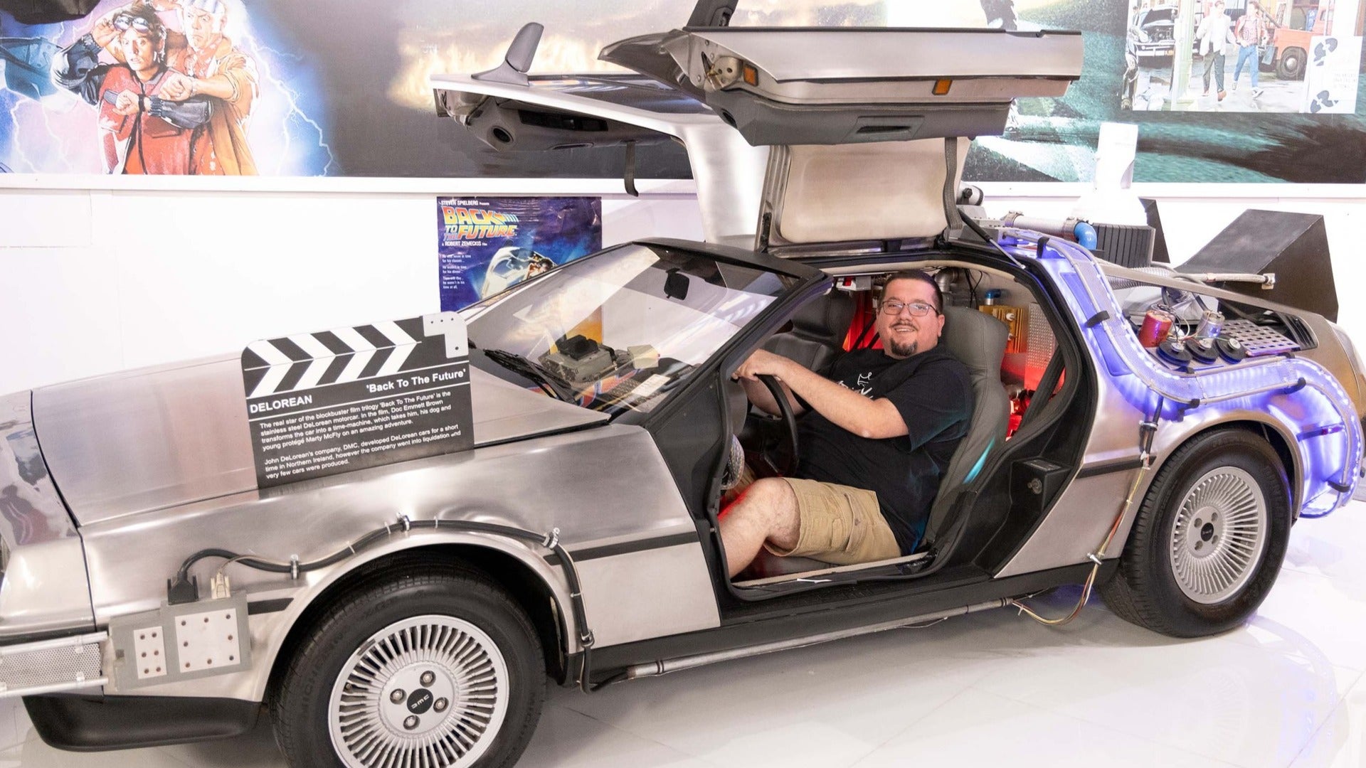 guy in a car, the delorean